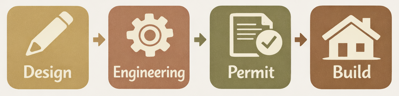 design to building flowchart