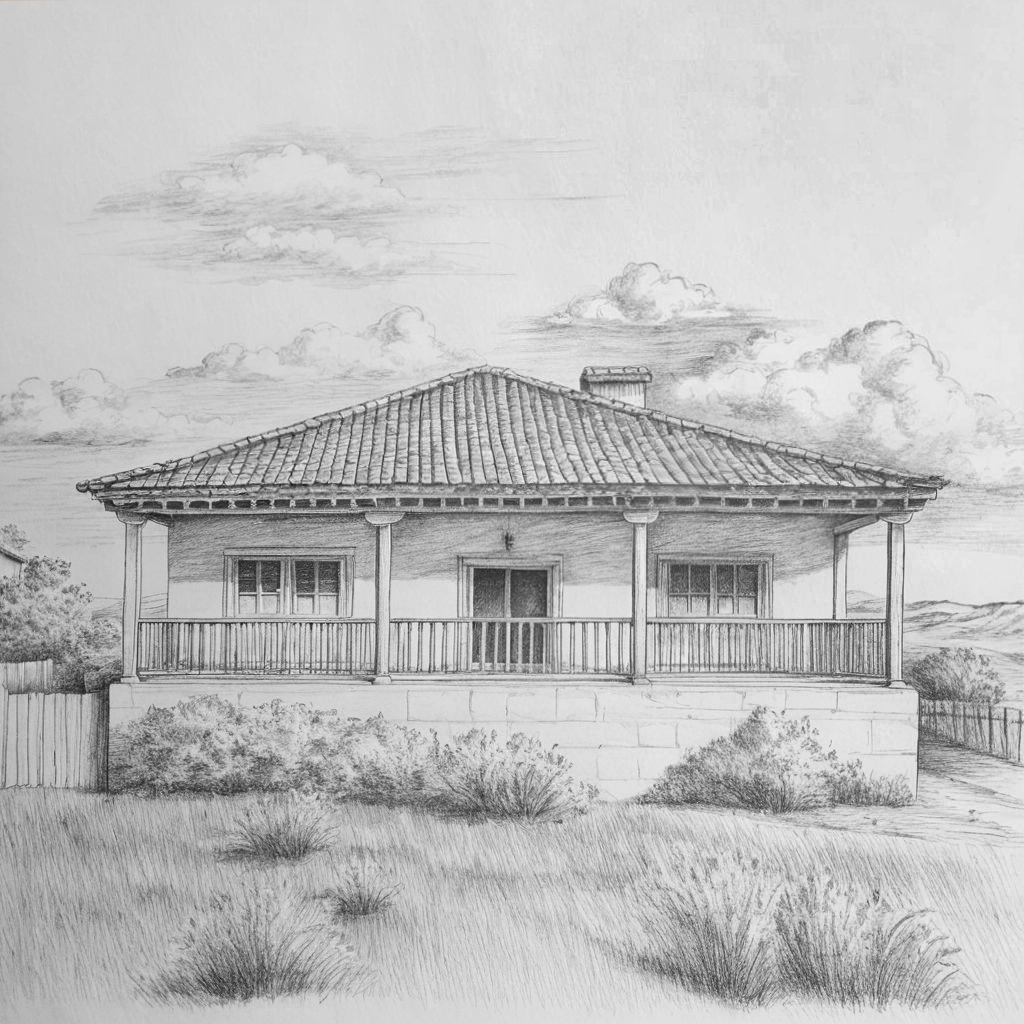 ADOBE HOUSE SKETCH