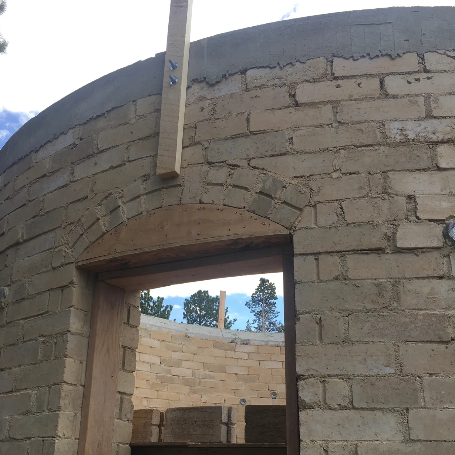 Pressed Earth Block Arched Window