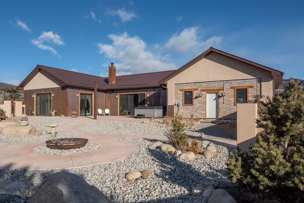 earth block ranch house